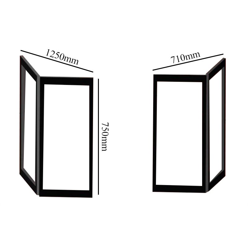 Impey Freeglide Option H Corner Half Height Door 1250mm X 710mm - Left Handed