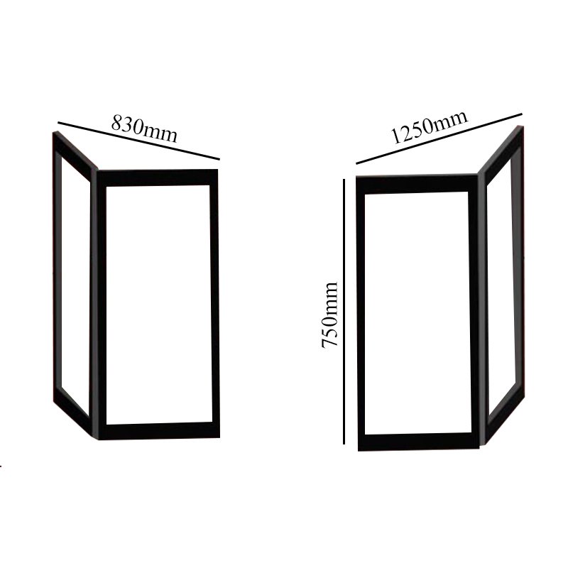 Impey Freeglide Option H Corner Half Height Door 1250mm X 830mm - Right Handed
