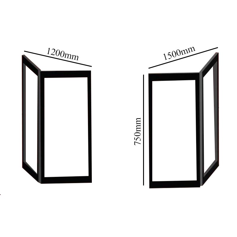Impey Freeglide Option H Corner Half Height Door 1500mm X 1200mm - Right Handed