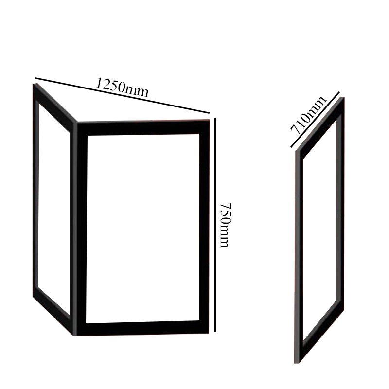 Impey Freeglide Option J Corner Half Height Door 1250mm X 710mm - Left Handed