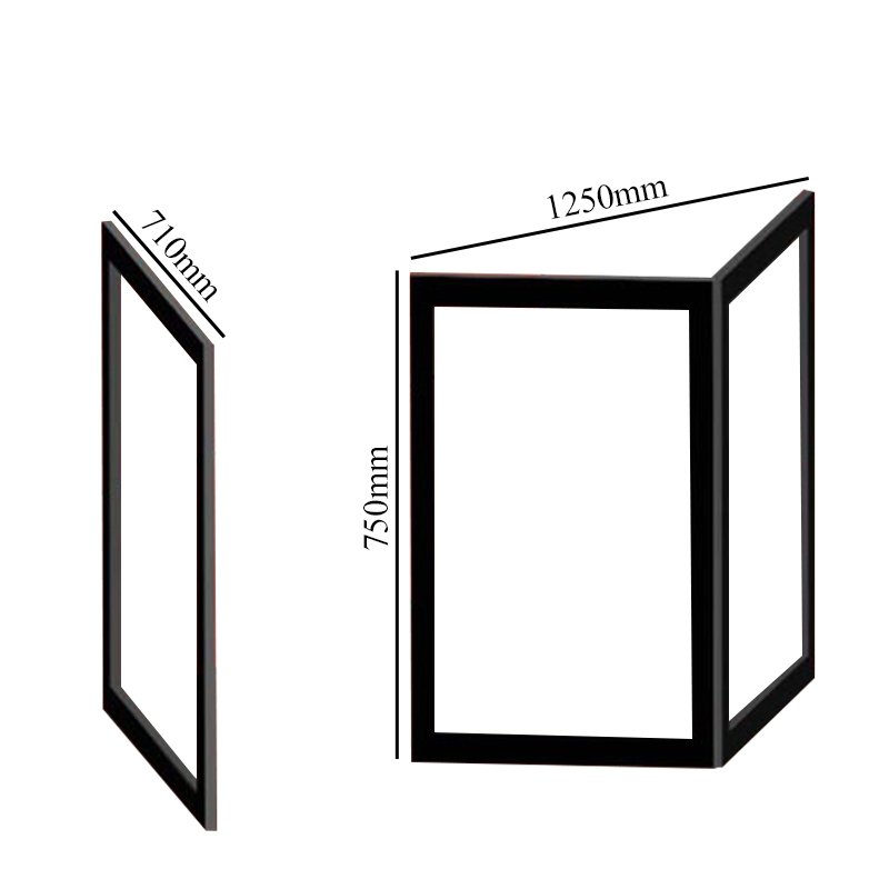 Impey Freeglide Option J Corner Half Height Door 1250mm X 710mm - Right Handed