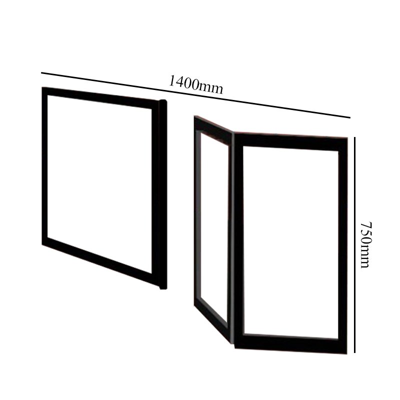 Impey Freeglide Option M Alcove Half Height Door 1400mm Wide - Left Handed  | Dimension Image