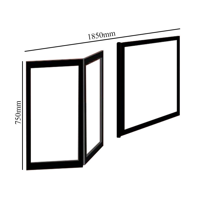Impey Freeglide Option M Alcove Half Height Door 1850mm Wide - Right Handed