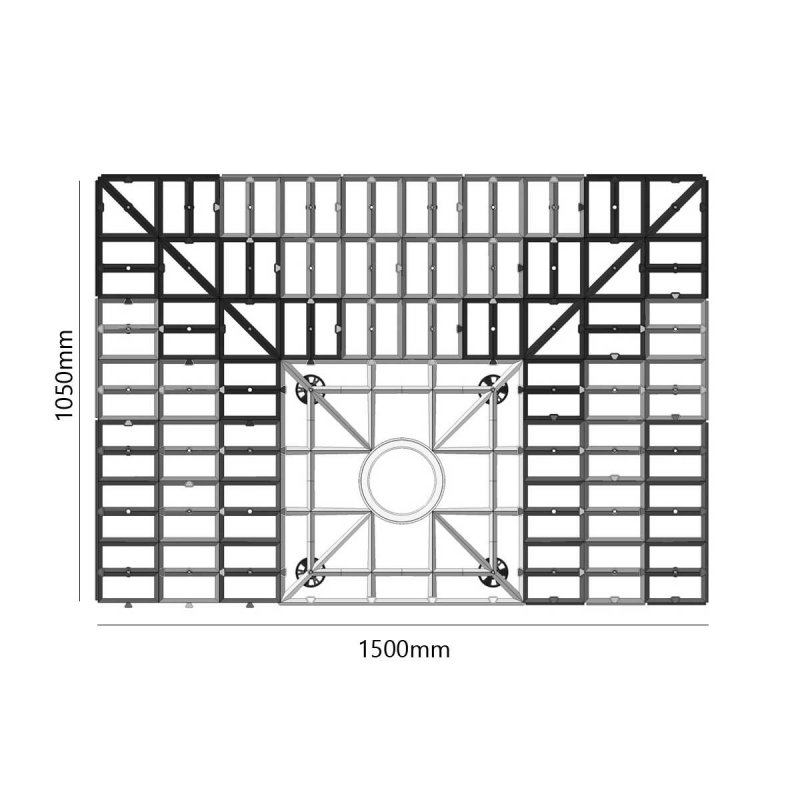 Impey Level-Grade Modular Wet Room Floor Former 1500mm x 1050mm (for Vinyl Floors) 