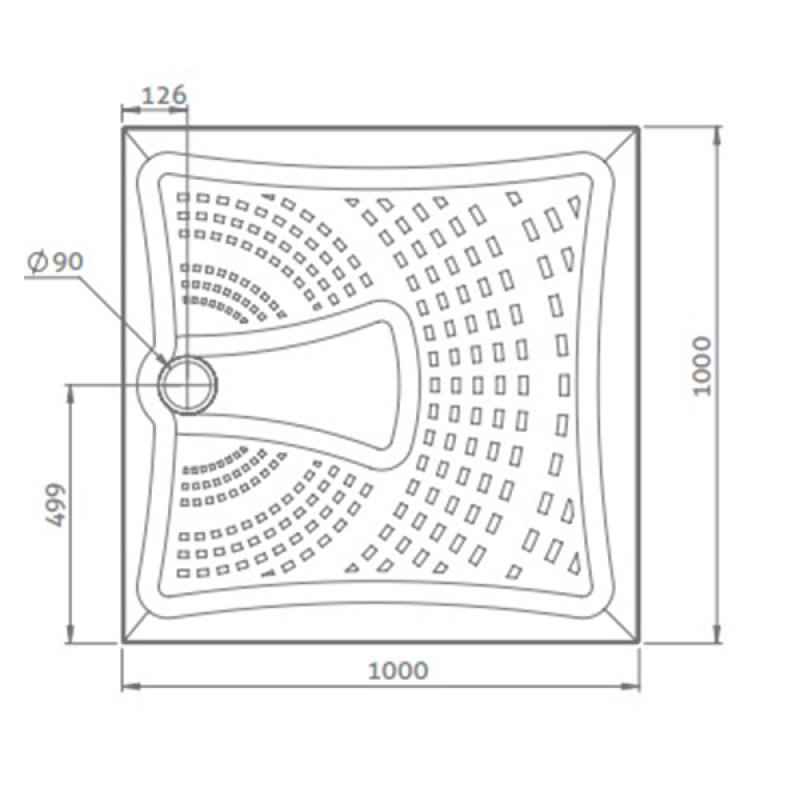 Impey Mantis Square Shower Tray with Waste 1000mm x 1000mm White