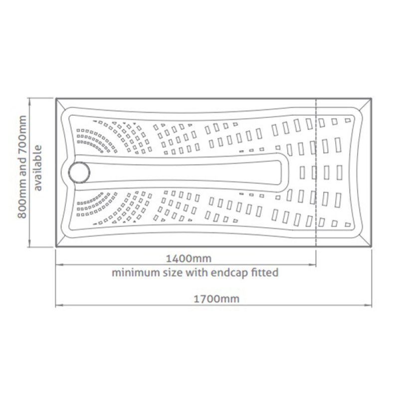 Impey Mantis Rectangular Shower Tray with Waste 1700mm x 800mm White