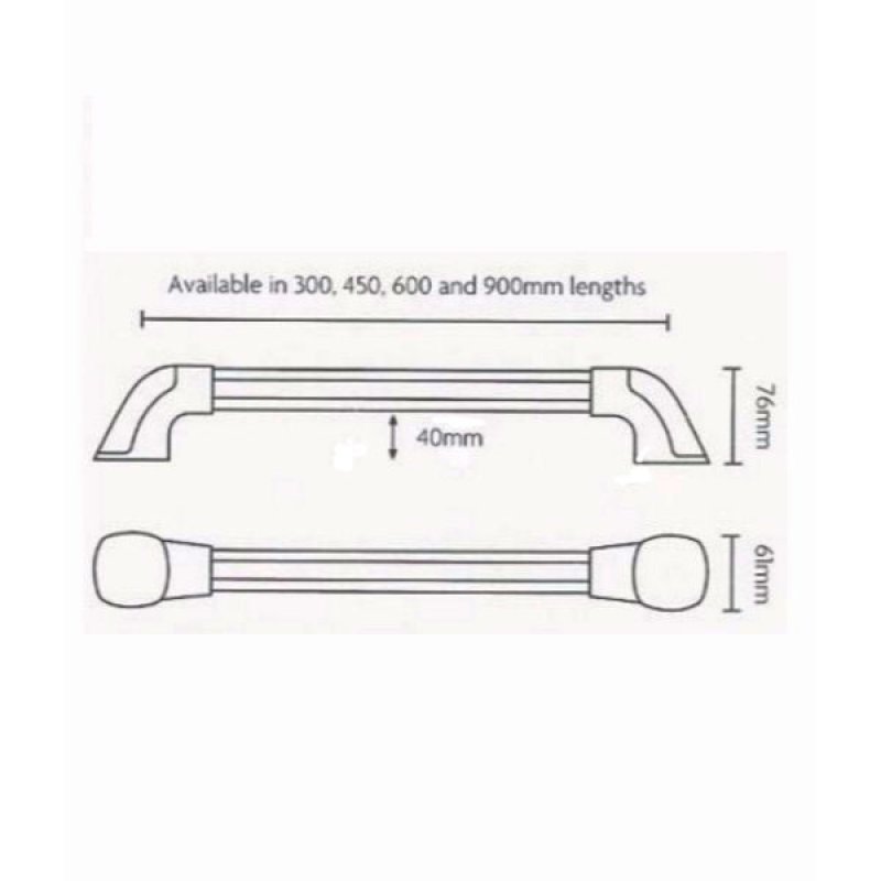 Impey Maxi-Grip Hand Rail White 600mm
