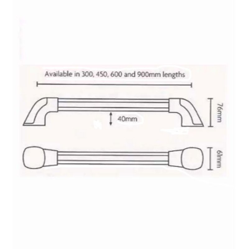 Impey Maxi-Grip Plus Hand Rail White/Grey 300mm x 2 Rails