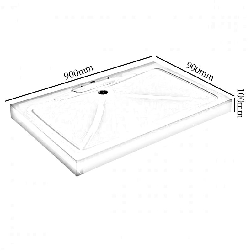 Impey Mendip Square Shower Tray with Waste 900mm x 900mm White