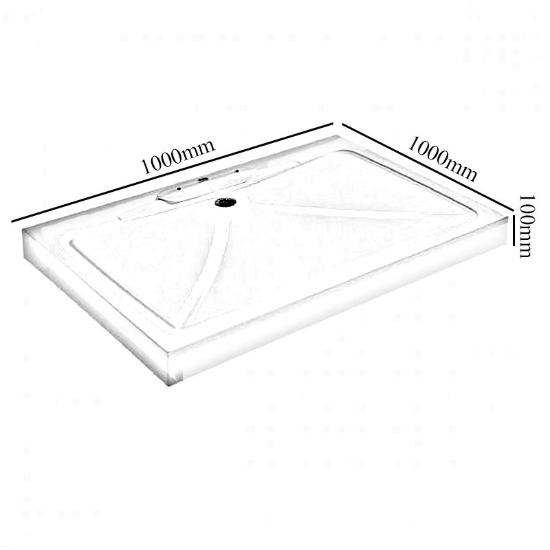 Impey Mendip Square Shower Tray with Waste 1000mm x 1000mm White