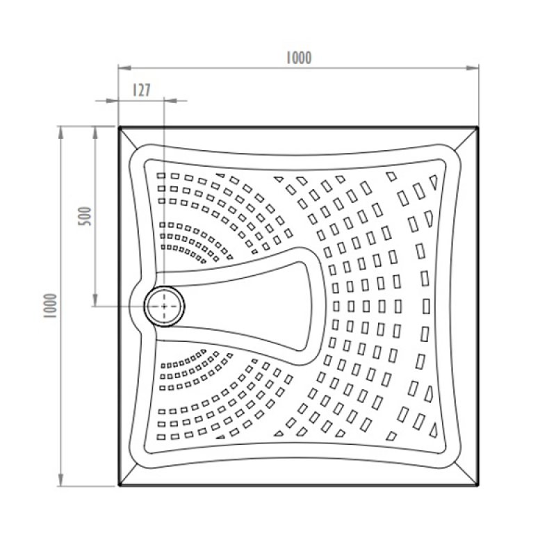 Impey Radiate Universal Square Shower Tray with Waste 1000mm x 1000mm White