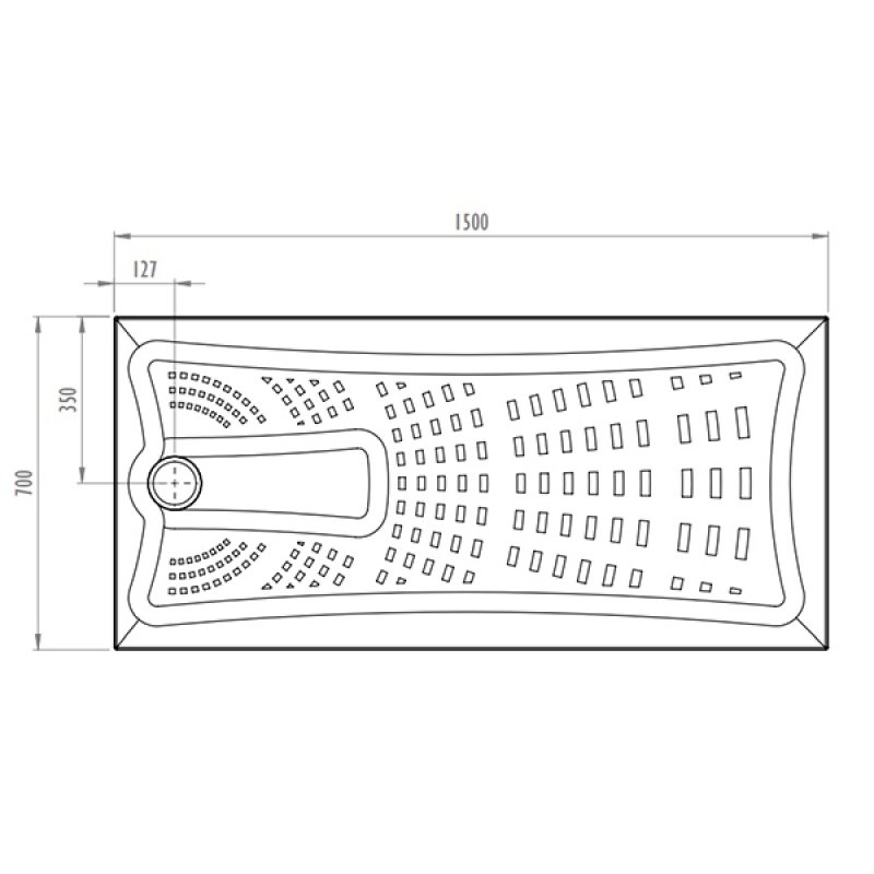 Impey Radiate Universal Rectangular Shower Tray with Waste 1500mm x 700mm White