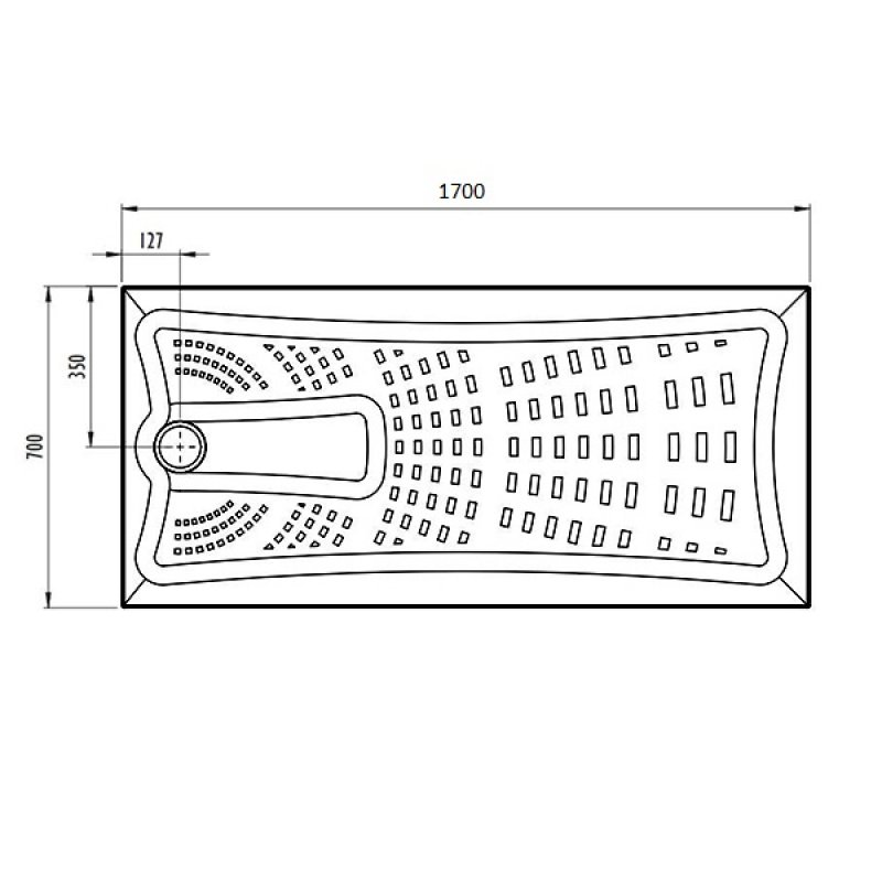 Impey Radiate Universal Rectangular Shower Tray with Waste 1700mm x 700mm White
