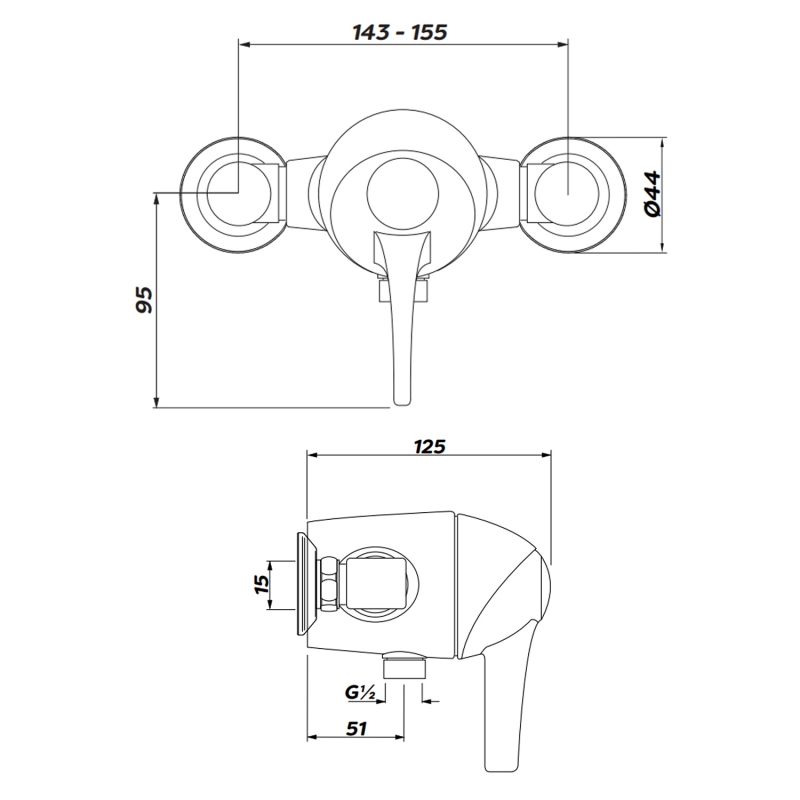 Inta Acura Exposed Thermostatic Sequential Control Shower