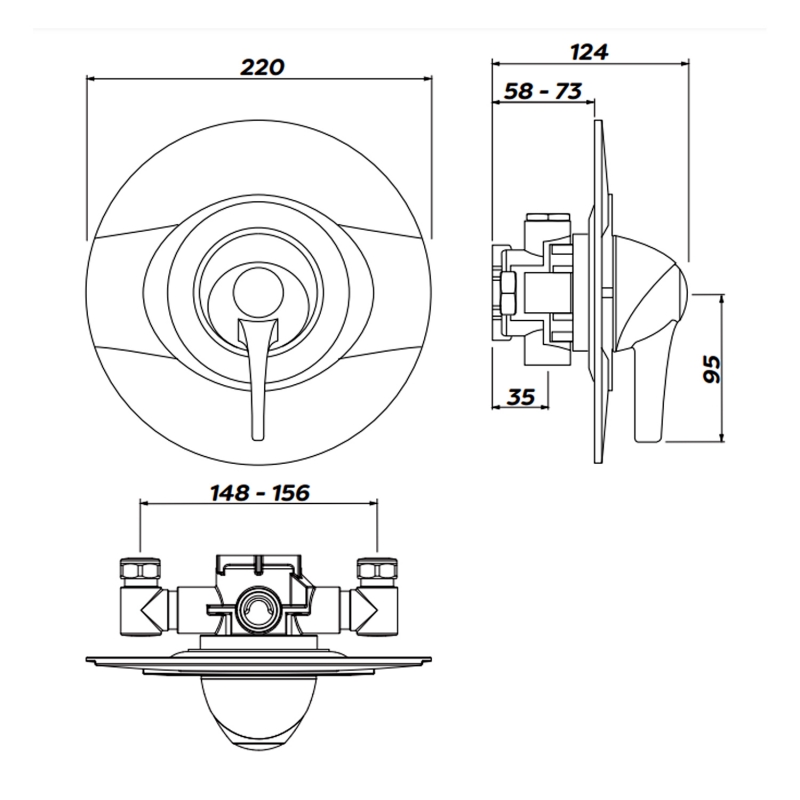 Inta Acura Concealed Thermostatic Sequential Control Shower
