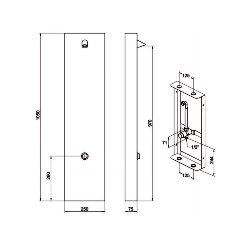 Inta Shower Panel Single Entry Timed Flow Control & Vandal Resistant Head Stainless Steel