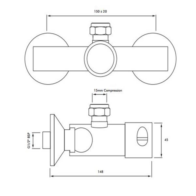 Inta Timed Flow Shower Valve NC140CP Exposed Various