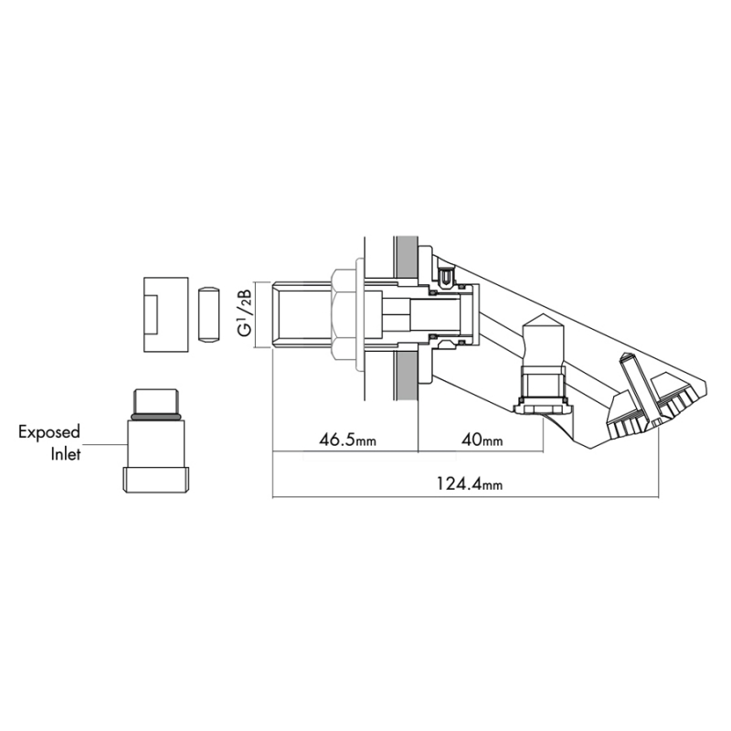 Inta Vandal Resistant Crosswall Prison Shower Head