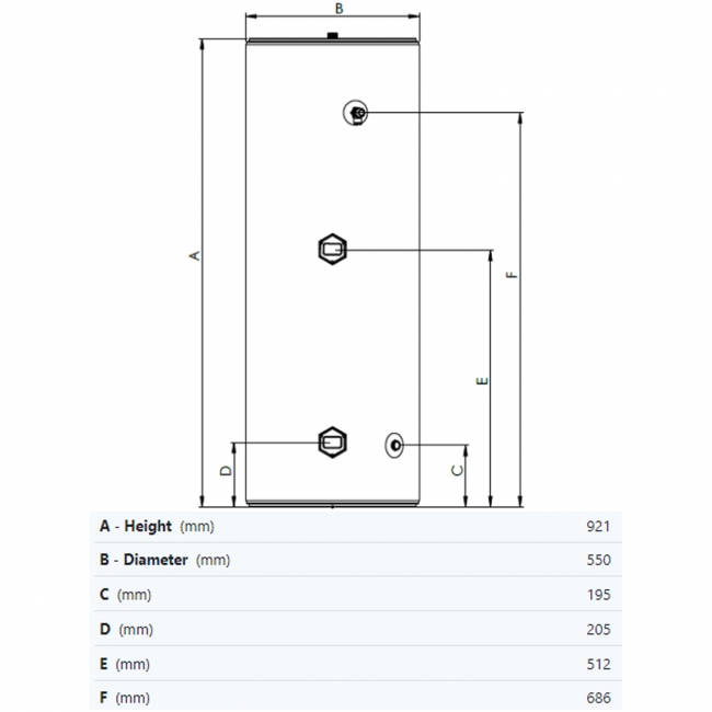 Joule Invacyl Standard Direct Unvented Cylinder 120 Litre - Stainless Steel