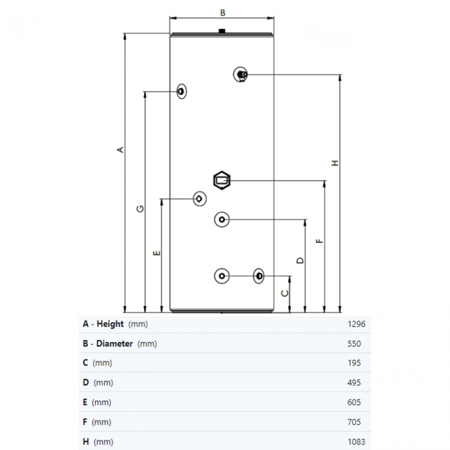 Joule Invacyl Standard In-Direct Unvented Cylinder 180 Litre - Stainless Steel