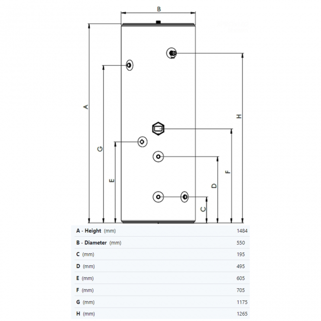 Joule Invacyl Standard In-Direct Unvented Cylinder 210 Litre - Stainless Steel