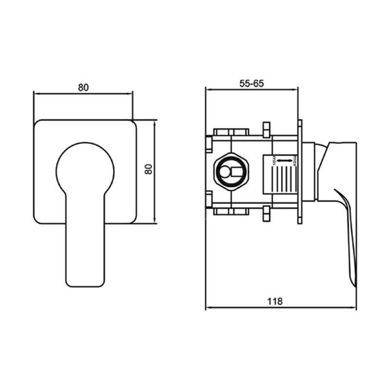 JTP Amore Single Lever Concealed Manual Shower Valve - Chrome