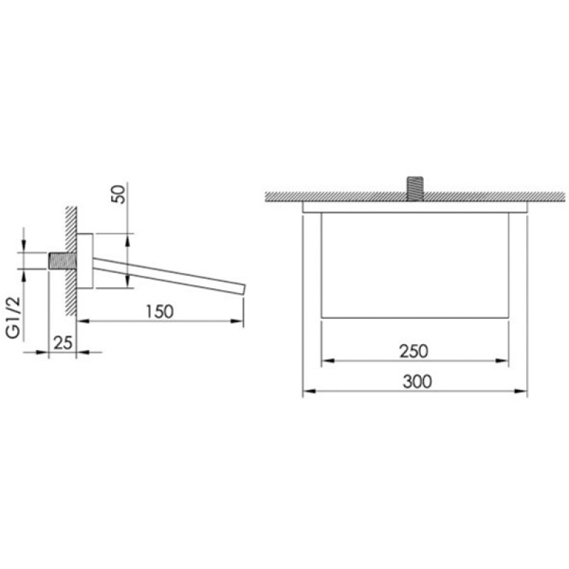 JTP Athena Wall Mounted Bath Spout Overhead Shower - Chrome