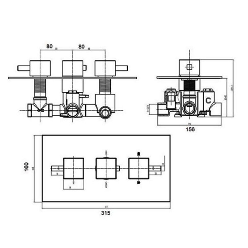 Just Taps Plus Athena Shower Valve 35691 Concealed Chrome