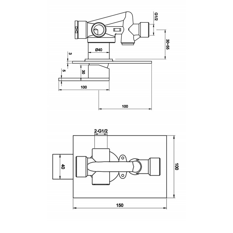 JTP Athena Manual Shower Valve Single Handle - Chrome