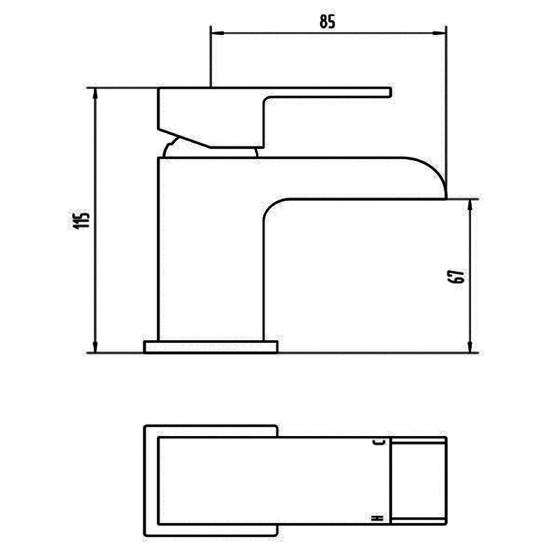 JTP Cami Mini Basin Mixer Tap with Click Clack Waste - Chrome