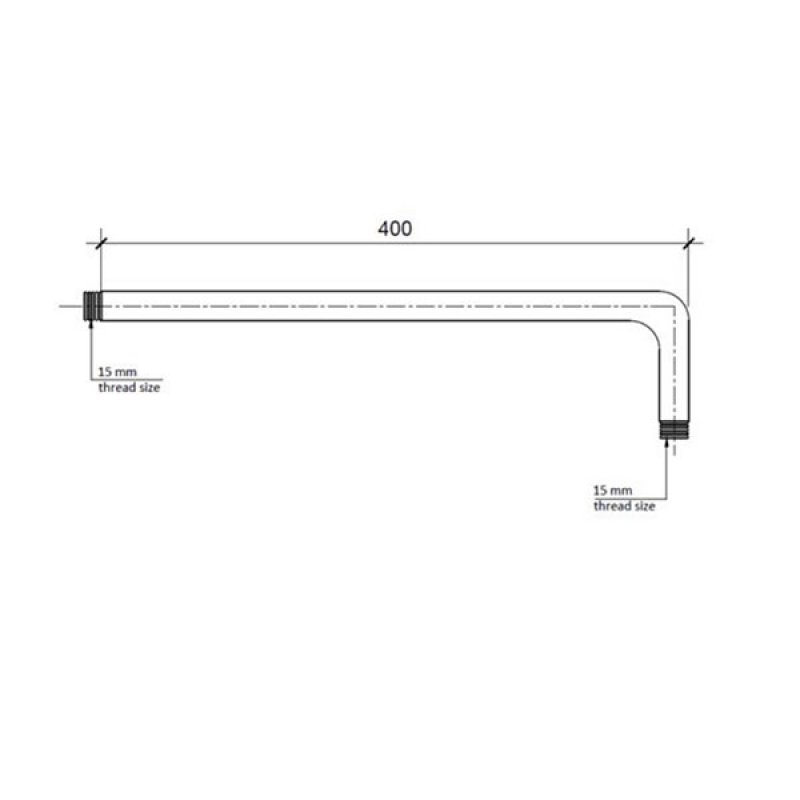 JTP Chill Wall Mounted Shower Arm 400mm Chrome