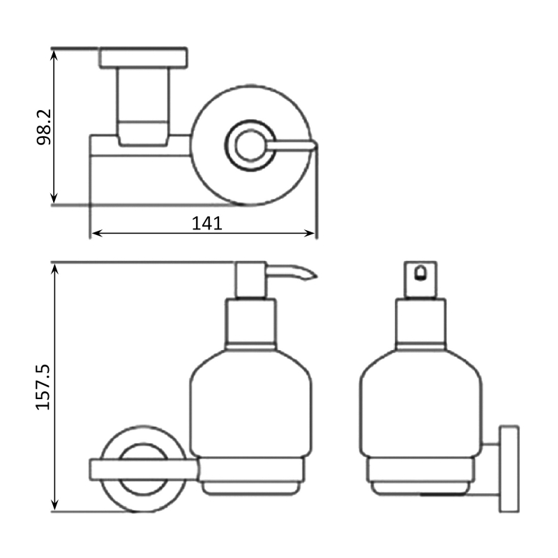 JTP Cora Soap Dispenser and Holder - Chrome