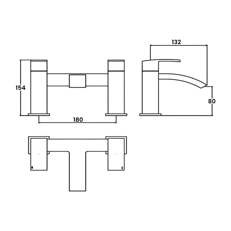 JTP Dash Lever Pillar Mounted Bath Shower Mixer Tap with Kit - Chrome