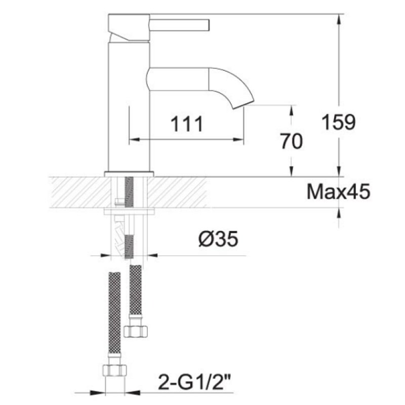 JTP Florence Basin Mixer Tap without Pop Up Waste - Chrome