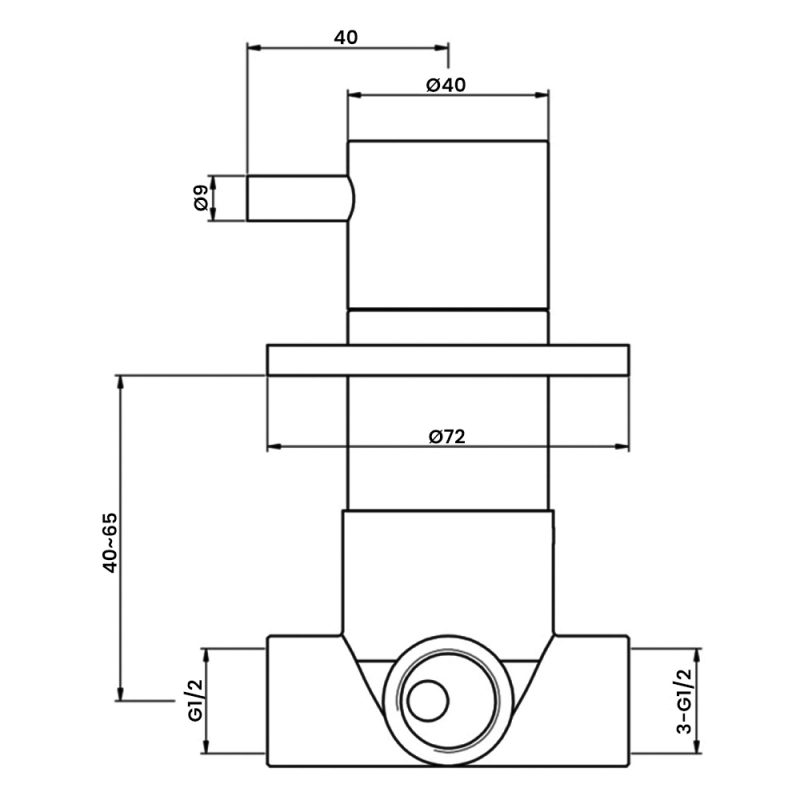 JTP Florence 2-Way Concealed Diverter - Chrome