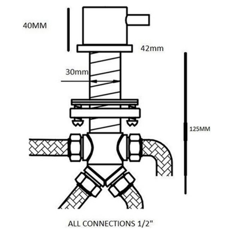 JTP Florence 2-Way Outlet Diverter Deck Mounted - Chrome