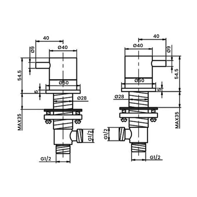 JTP Florence Panel Valve 55mm Wide - Chrome