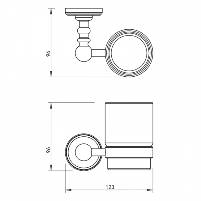JTP Grosvenor Tumbler Holder - Clear/Polished Gold