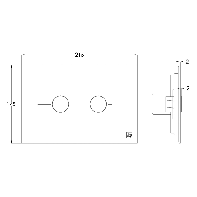 JTP Grosvenor Metal Pneumatic Flush Plate - Nickel