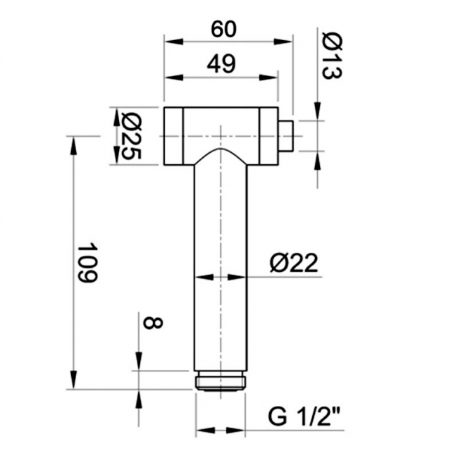 JTP Inox Douche Handset with Hose and Wall Bracket - Matt Stainless Steel