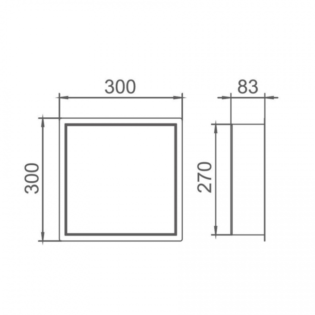 JTP Inox Square Shower Niche 300mm H x 300mm W - Stainless Steel