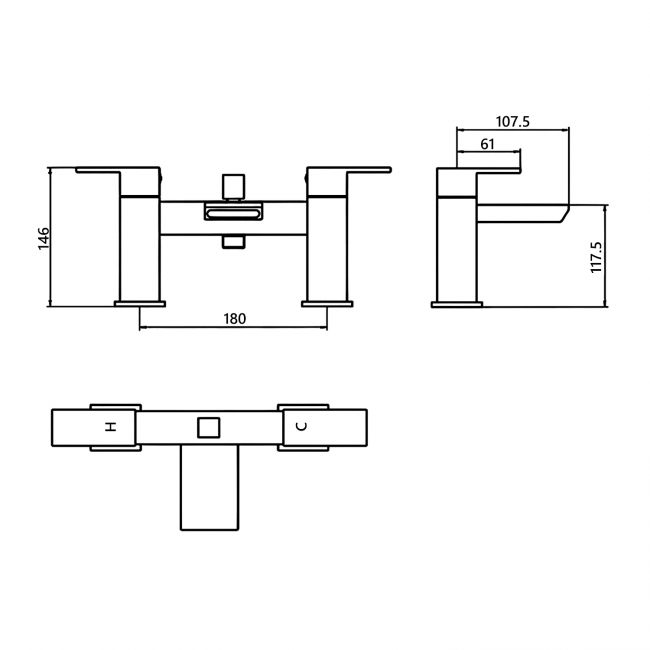 JTP Lava Pillar Mounted Bath Shower Mixer Tap with Kit - Chrome