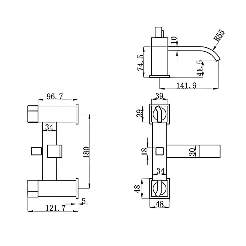 Just Taps Plus Leo Bath Shower Mixer 45275 Pillar Mounted Chrome