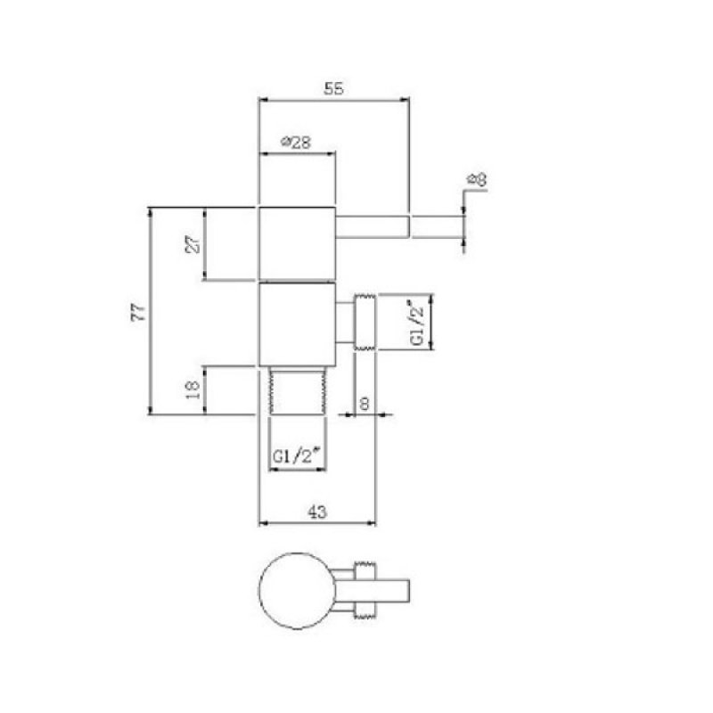 JTP Lever Angled Douche Valve Chrome