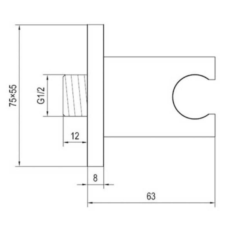 JTP Minimalist Shower Handset Holder Wall Mounted - Chrome