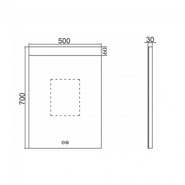 JTP Radiant LED Bathroom Mirror with Touch Sensor 700mm H x 500mm W