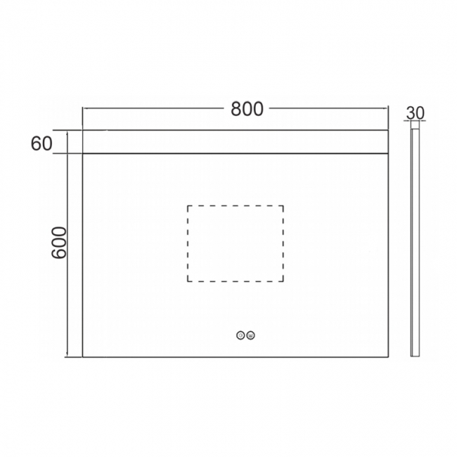 JTP Radiant LED Bathroom Mirror with Touch Sensor 600mm H x 800mm W