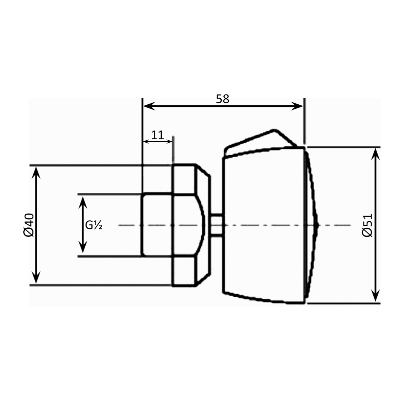 JTP Round Body Jet for Mixer Shower Single - Chrome