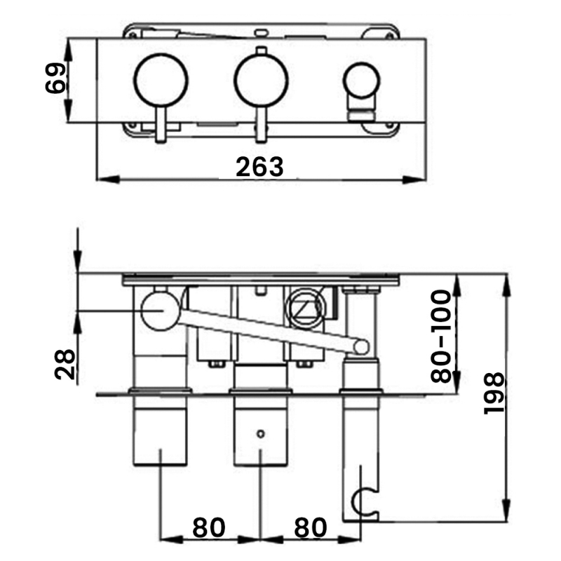JTP Solex Thermostatic Concealed 2 Outlets Shower Valve with Attached Handset - Chrome