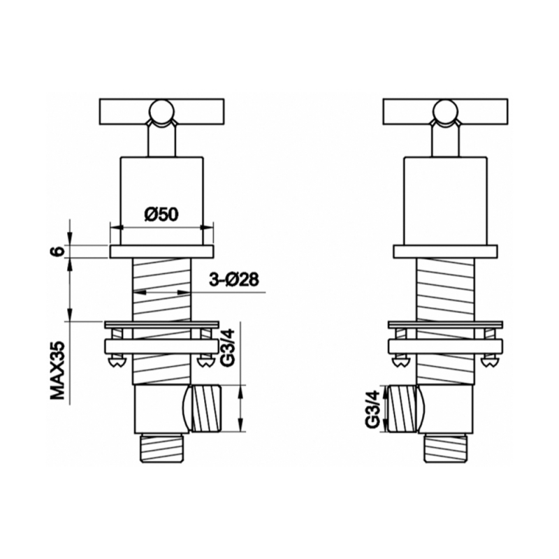 JTP Solex Deck Panel Valves Pair - Chrome